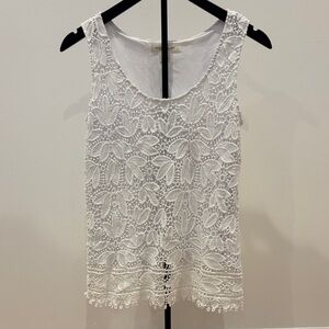 White Lace Sleeveless Crochet Tank- NWOT